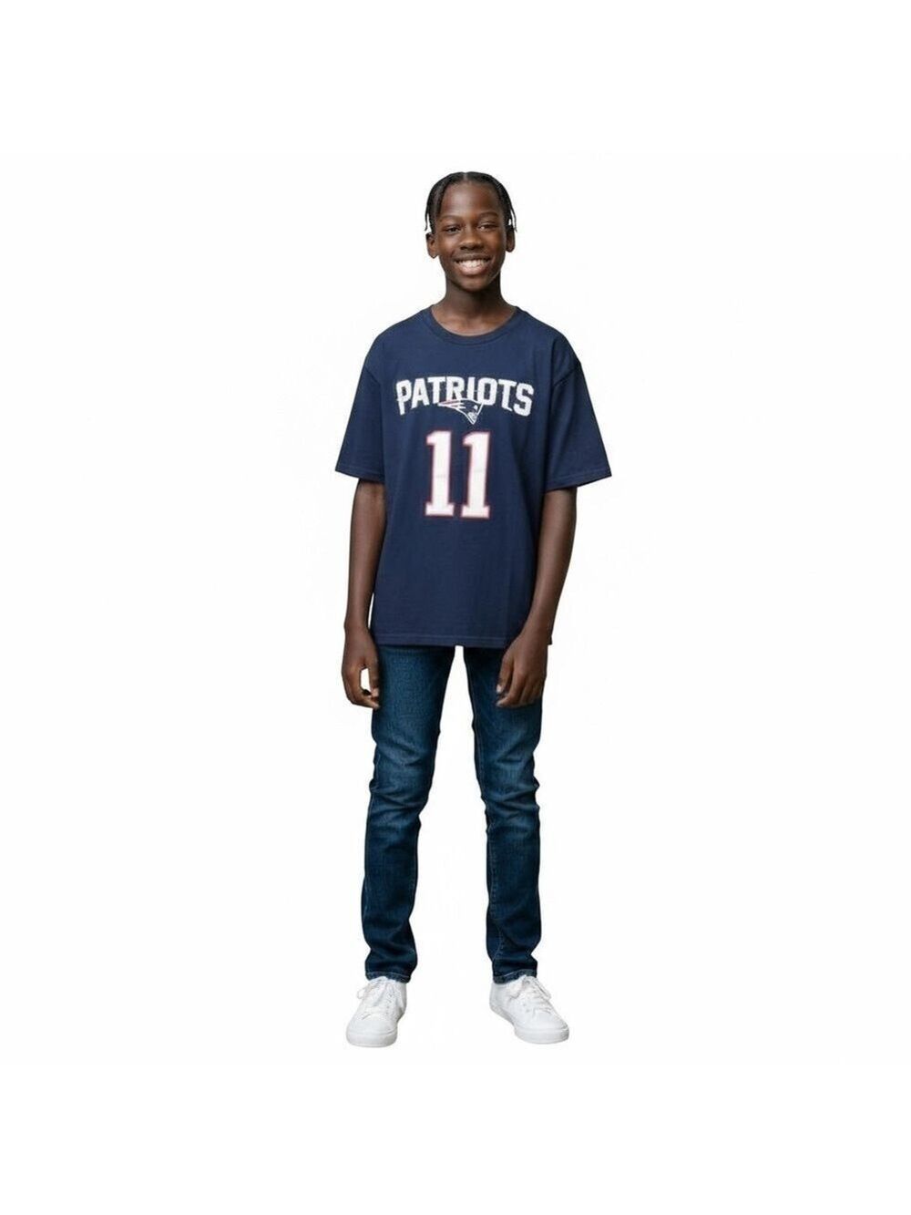 NFL New England Patriots Edelman #11 Kid’s T-Shirt – Size XL (18)